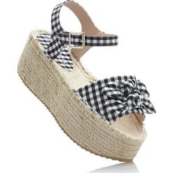 Espadryle na koturnie bonprix czarno-biały w kratkę vichy. Czółenka damskie marki bonprix. Za 37.99 zł.