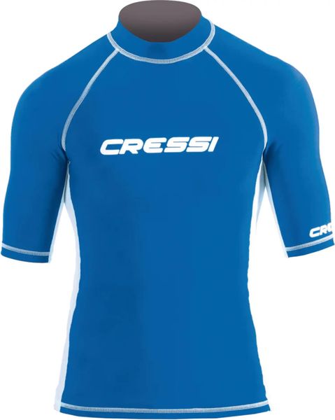 Cressi Koszulka Rashguard Man. Niebieskie koszulki sportowe męskie CRESSI, m, bez wzorów, z materiału, bez kołnierzyka, bez ramiączek, żeglarskie. Za 175.00 zł.