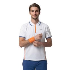 Męska techniczna tenisowa koszulka polo Siroko Player White. Białe koszulki polo męskie SIROKO, l, bez wzorów, z tkaniny, sportowe, bez ramiączek. Za 127.00 zł.