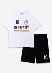 T-shirt i bermudy z dżerseju z miękkiej bawełny organicznej (komplet 2-cz.). Białe t-shirty dla chłopców bonprix, bez wzorów, z bawełny, bez ramiączek. Za 64.99 zł.