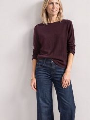 Street One bluzka z dzianiny Kobiety lila, 40. Bluzki damskie Street One, bez wzorów, z bawełny, eleganckie, bez kołnierzyka, bez ramiączek. Za 199.95 zł.