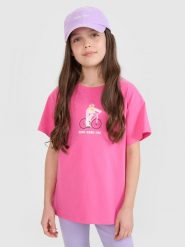 4F T-shirt regular z nadrukiem dziewczęcy - różowy 152 (11-12 lat). Czerwone t-shirty i topy dla dziewczynek 4f, bez wzorów, z bawełny, bez ramiączek. W wyprzedaży za 19.99 zł.