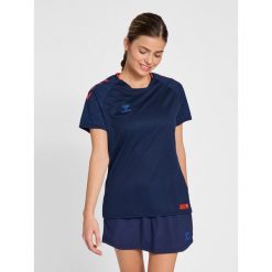 Damski jersey Hummel Pro Grid. Niebieskie koszulki sportowe damskie Hummel, bez wzorów, z dżerseju, bez kołnierzyka, bez ramiączek, do piłki nożnej. Za 191.30 zł.