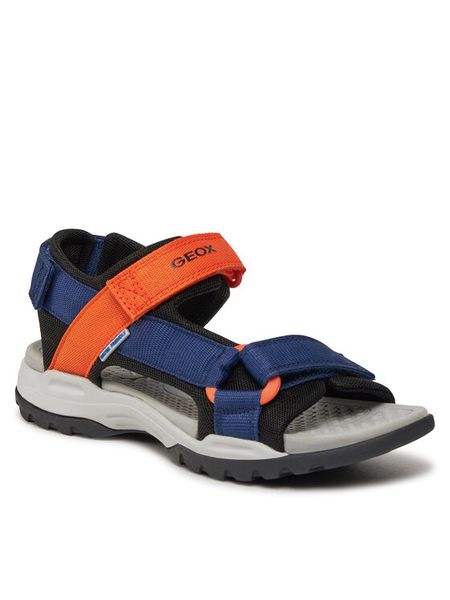 Geox Sandały J Borealis Boy J450RE 01411 C0659 D Granatowy. Niebieskie sandały chłopięce Geox, z materiału, bez zapięcia. Za 319.99 zł.