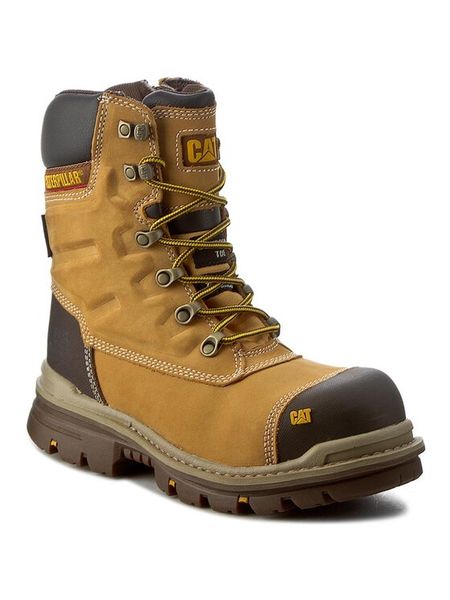 CAT Footwear Trapery Premier 8" WP TX P720148 Brązowy. Brązowe śniegowce i trapery męskie CAT Footwear, ze skóry, bez zapięcia. Za 759.90 zł.