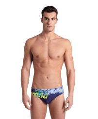 Kąpielówki Arena Splash Point Swim Briefs. Niebieskie kąpielówki męskie Arena, m, bez wzorów, z materiału, długie, na fitness i siłownię. Za 141.98 zł.