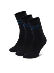 Reebok Skarpety długie R0258-SS24 (3-pack) Czarny. Czarne skarpety damskie Reebok, bez wzorów, z materiału. Za 39.99 zł.