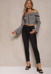 Czarne Jeansy Typu Skinny z Bawełną High Waist Mevule. Czarne jeansy damskie Renee, z podwyższonym stanem. Za 109.99 zł.