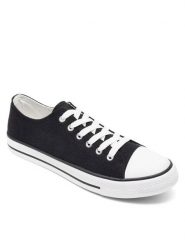 Lanetti Trampki MSS20503-01A Czarny. Czarne trampki męskie Lanetti, bez wzorów, z materiału, bez zapięcia. Za 59.99 zł.