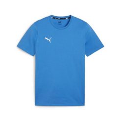 Koszulka Puma teamGOAL Casuals. Niebieskie koszulki sportowe męskie Puma, bez wzorów, z bawełny, bez kołnierzyka, bez ramiączek, do piłki nożnej. Za 75.00 zł.