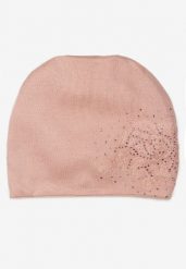 Różowa Czapka Beanie z Kaszmirem w Cyrkonie Roccio. Czerwone czapki i kapelusze damskie Born2be, bez wzorów, z dzianiny, klasyczne. Za 59.99 zł.