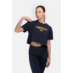 Damska koszulka o kroju oversize Lonsdale Moira. Brązowe koszulki sportowe damskie Lonsdale, bez wzorów, sportowe, bez kołnierzyka. Za 106.60 zł.