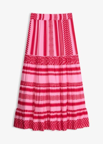 Spódnica maxi z lejącej wiskozy. Czerwone spódnice damskie bonprix, na lato, bez wzorów, z wiskozy, maxi. Za 54.99 zł.