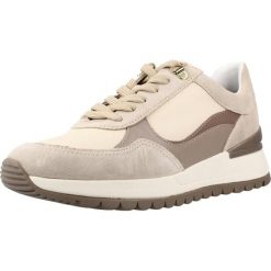 Buty GEOX D DESYA Beżowy. Brązowe obuwie sportowe damskie Geox, bez wzorów, ze skóry, na fitness i siłownię. Za 451.99 zł.