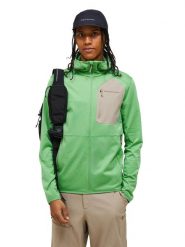Bluza Peak Performance męska Utility Light Zip Hood zielona - L. Zielone bluzy męskie Peak Performance, l, bez wzorów, z bawełny, bez kaptura. Za 699.00 zł.