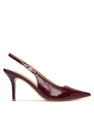 Guess Szpilki FLTNAS LEP05 Bordowy. Czerwone szpilki damskie Guess, z aplikacjami, z lakierowanej skóry, bez obcasa, bez zapięcia. Za 634.99 zł.