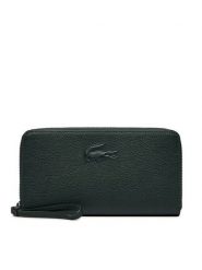 Lacoste Portfel Large City Court leather Billfold NF4508IE Zielony. Zielone portfele damskie Lacoste, bez wzorów, ze skóry. Za 599.99 zł.