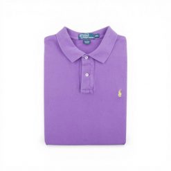 Męska koszulka polo z krótkim rękawem. Fioletowe koszulki polo męskie Ralph Lauren, l, bez wzorów, z tkaniny, casualowe, bez ramiączek. Za 102.20 zł.