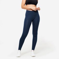 Second Life - Legginsy fitness damskie Domyos slim - Stan Doskonały. Niebieskie legginsy damskie DOMYOS, m, bez wzorów, z bawełny. Za 33.99 zł.