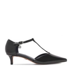 Czółenka Nine West. Czarne czółenka damskie Nine West, bez wzorów, bez obcasa, bez zapięcia. Za 229.99 zł.
