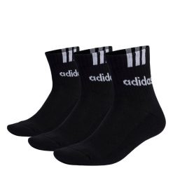 3-Stripes Linear Half-Crew Cushioned Socks 3 Pairs. Czarne skarpety damskie Adidas, bez wzorów, z materiału. Za 44.95 zł.