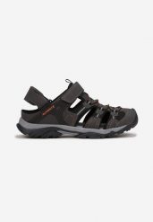 Szaro-Pomarańczowe Sandały Timile. Szare buty sportowe męskie Born2be, ze skóry, bez zapięcia, trekkingowe. Za 79.99 zł.
