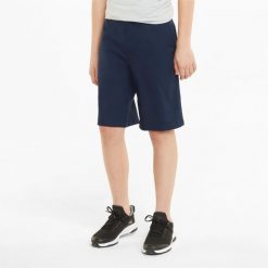 Spodenki dziecięce Puma Boys Stretch. Niebieskie szorty dla chłopców Puma, bez wzorów, z gumy. Za 166.05 zł.