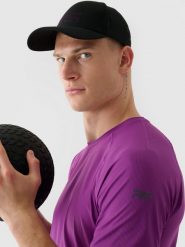 4F Czapka z daszkiem męska 4F x Robert Lewandowski - czarna S/M. Czarne czapki i kapelusze męskie 4f, na lato, z aplikacjami, z elastanu, klasyczne. W wyprzedaży za 59.99 zł.