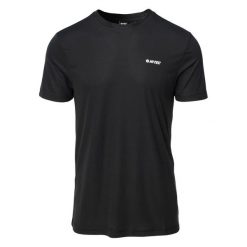 Koszulka Hi-Tec Hilbi. Czarne koszulki sportowe męskie Hi-tec, m, bez wzorów, z materiału, bez kołnierzyka, bez ramiączek, do biegania. Za 55.85 zł.