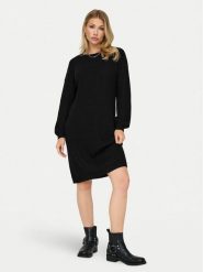ONLY Sukienka dzianinowa Xenia 15243197 Czarny Regular Fit. Czarne sukienki damskie Only, xs, bez wzorów, z bawełny, bez kołnierzyka, bez ramiączek. Za 119.99 zł.