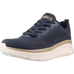 Buty SKECHERS BOBS B FLEX HI FLYING HI Niebieski. Niebieskie obuwie sportowe damskie Skechers, bez wzorów, z syntetyku, na fitness i siłownię. Za 283.99 zł.