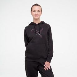 Bluza z kapturem damska Puma Gym & Pilates. Czarne bluzy sportowe damskie Puma, l, bez wzorów, z bawełny, z kapturem, na fitness i siłownię. Za 179.99 zł.