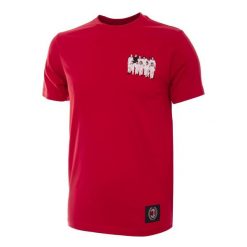 Koszulka dla dorosłych - Zespół AC Milan CL 2003 Haft - Czerwona. Czerwone koszulki sportowe męskie COPA FOOTBALL, bez wzorów, bez kołnierzyka, bez ramiączek, do piłki nożnej. Za 191.63 zł.