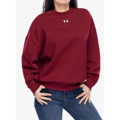 Bluza damska Under Armour UA Rival Fleece Oversized Crew. Czerwone bluzy damskie Under Armour, m, bez wzorów, bez kaptura. Za 171.99 zł.
