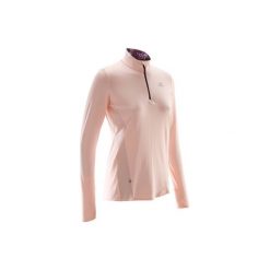Koszulka do biegania długi rękaw RUN DRY+ ZIP damska. Czerwone t-shirty damskie KALENJI. Za 49.99 zł.