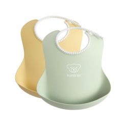 Babybjörn Śliniaki Baby 2 Szt. Pudrowy Żółty/Pudrowy Zielony. Zielone śliniaki dla dzieci BABYBJORN, bez wzorów. W wyprzedaży za 54.00 zł.