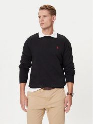Polo Ralph Lauren Bluza 710P01523001 Czarny Regular Fit. Czarne bluzy męskie Polo Ralph Lauren, m, bez wzorów, z bawełny, bez kaptura. Za 699.99 zł.
