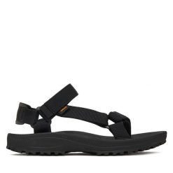 Sandały Teva. Czarne sandały damskie Teva, bez wzorów, bez obcasa, na płaskiej podeszwie, bez zapięcia. Za 309.99 zł.