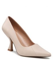 Jenny Fairy Półbuty LS5759-01B Beżowy. Brązowe półbuty damskie Jenny Fairy, bez wzorów, ze skóry, bez obcasa, na obcasie, bez zapięcia. Za 139.99 zł.