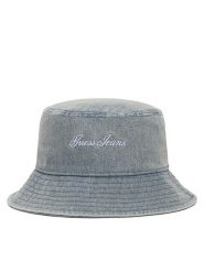 Guess Jeans Bucket W6GZA5 WF8V1 Niebieski. Niebieskie czapki i kapelusze damskie Guess Jeans, z aplikacjami, z bawełny. Za 219.99 zł.