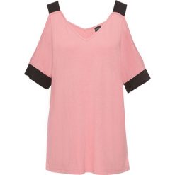 Shirt z wycięciami bonprix dymny różowy - czarny. Czerwone bluzki damskie bonprix, bez wzorów, bez kołnierzyka. Za 37.99 zł.