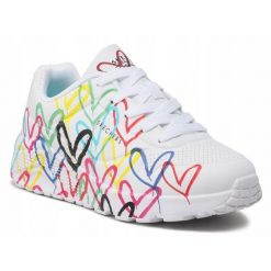 Buty damskie SKECHERS UNO LITE 314064L-WMLT białe w serca sportowe 39,5. Białe obuwie sportowe damskie Skechers, bez wzorów, trekkingowe, Skechers Sport. Za 269.00 zł.
