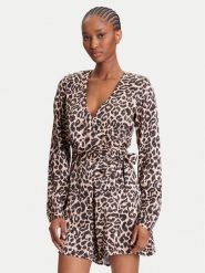Guess Kombinezon W5YD09 WHCM0 Brązowy Regular Fit. Brązowe sukienki damskie Guess, xs, z aplikacjami, z wiskozy, bez kołnierzyka, bez ramiączek. Za 499.99 zł.