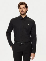 KARL LAGERFELD Koszula 605947 544671 Czarny Regular Fit. Czarne koszule męskie KARL LAGERFELD, m, bez wzorów, z bawełny, bez kołnierzyka, bez ramiączek. Za 459.99 zł.