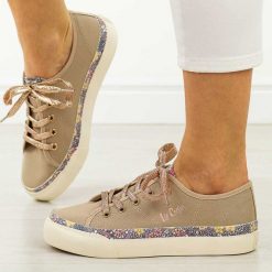 Khaki trampki damskie Lee Cooper 3643. Brązowe trampki i tenisówki dziewczęce Lee Cooper, na lato, bez wzorów, z jeansu, bez zapięcia. Za 179.00 zł.