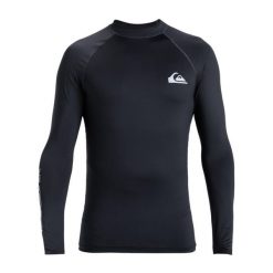 Koszulka surfingowa z długim rękawem UPF 50 dla Mężczyzn EVERYDAY Czarny. Niebieskie bluzki z długim rękawem męskie Quiksilver, m, bez wzorów, z elastanu, bez kołnierzyka. Za 149.99 zł.