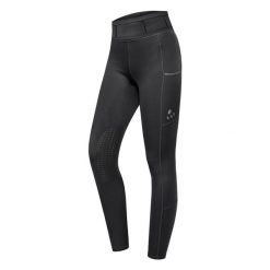 Legginsy jeździeckie mid grip damskie ELT Ella. Czarne legginsy damskie ELT, bez wzorów, z elastanu. Za 185.50 zł.