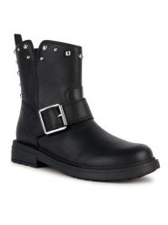 Geox Botki Jr Eclair J369QK 000BU C9999 S Czarny. Czarne botki dziewczęce Geox, z materiału, bez zapięcia. Za 309.99 zł.