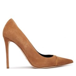 Szpilki Elisabetta Franchi. Brązowe szpilki damskie Elisabetta Franchi, bez wzorów, bez obcasa, bez zapięcia. Za 2,099.00 zł.