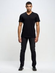 Koszulka męska typu slim czarna Basicov 906. Czarne t-shirty męskie Big Star, na lato, l, bez wzorów, klasyczne, bez kołnierzyka. W wyprzedaży za 79.99 zł.